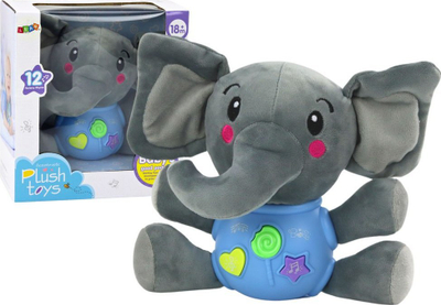 Lodër pelushi interaktive Leantoys Elephant, 19 cm, portokalli