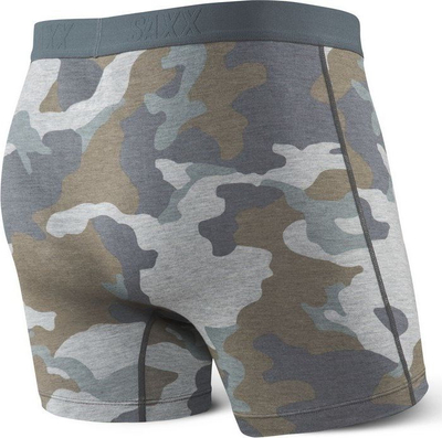 Bokser Saxx Vibe, boxer brief për burra, kamuflazh gri, madhësia M