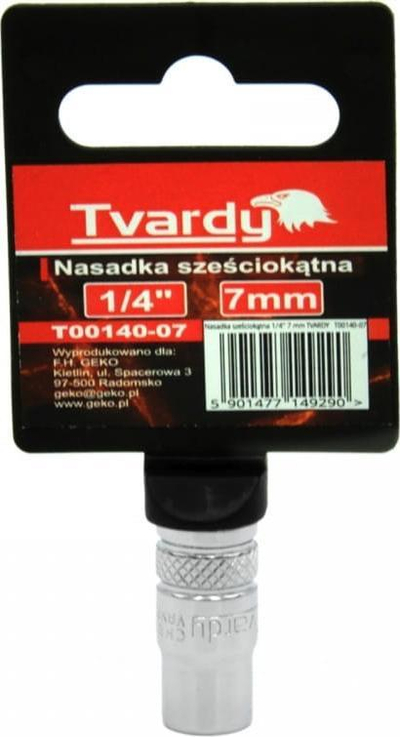 Bit çelësi TVARDY, 1/4", 7 mm, argjendtë