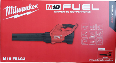 Fshesë me ajër Milwaukee M18 FBLG3 Fuel, 18V, pa kabllo, pa bateri, e kuqe