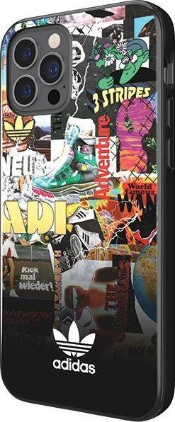 Kapotë telefoni Adidas Graphics Case për iPhone 12 / 12 Pro, print grafik me shumë ngjyra, kornizë e zezë