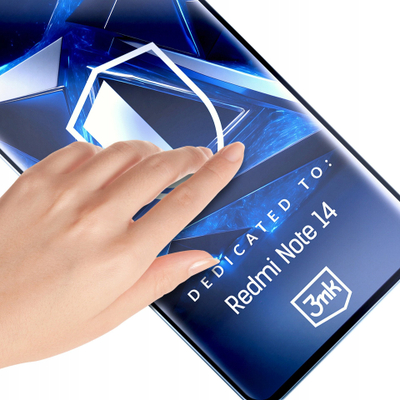 Xham mbrojtës 3mk HardGlass Max Lite për Redmi Note 14 5G, 0.3mm, shumë i kthjellët, i zi