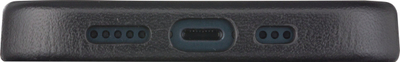 Kapak telefoni dbramante1928 Roskilde MagSafe, për iPhone 15 Plus, lëkurë natyrale, i zi