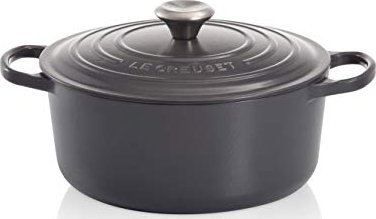 Tenxhere gize Le Creuset Signature Round, me emalim, me kapak, e zezë
