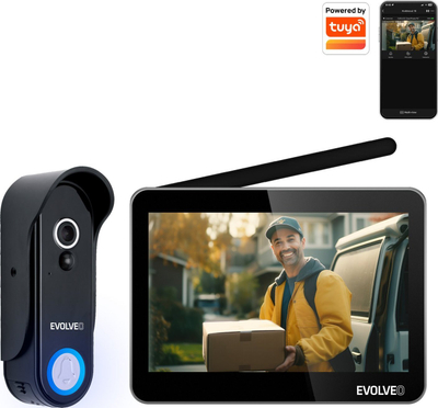 Interfon me kamerë EVOLVEO DoorPhone W7, ekran 7", WiFi, i zi