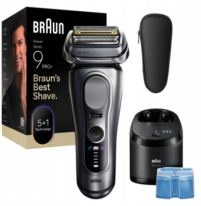 Електричен брич Braun Series 9 PRO+ 9667CC, Clean and Charge, сребрен