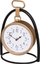 Orë tavoline Atmosphera Silent Classic Clock, mekanizëm i qetë, në qëndrim të artë, e zezë