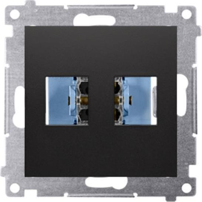 Kapak prizë telekomunikimi Kontakt-Simon Simon 54 Flat, dy porta Keystone, i zi mat
