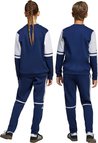Pantallona treningu për kalamaj adidas Squadra 25 Sweat Jr JD4809, pambuk poliester, me xhepa me zinxhir, blu