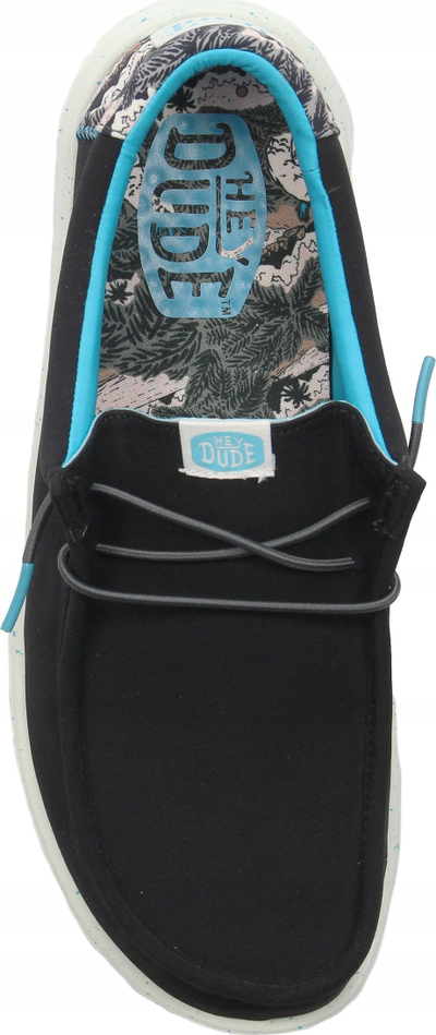 Këpucë burra Hey Dude Wally H2O Tropical M 40702-0FF, slip on, taban i bardhë, të zeza