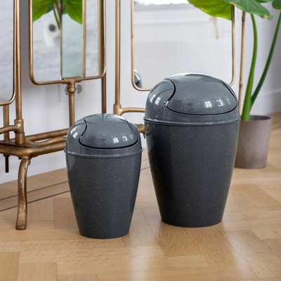Kosh plerash Home24 Swing Lid Bin Del, me kapak lëkundës, gri