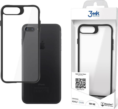 Kapak telefoni 3MK SatinArmor+, për iPhone 7 8 SE 2020, mbrojtje ushtarake, i zi