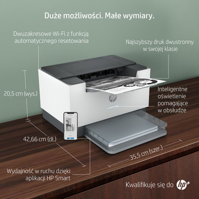 Ласерски печатач HP LaserJet M209dwe, AirPrint, Wi-Fi, бел