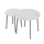 Set tavolina për kafe 2-pjesësh Cupper Φ55x45Hcm (HM9878.12), bardhë/ zezë
