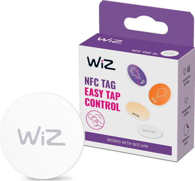 Etiketa NFC WiZ, vetëngjitëse, set me 4 copë, të bardha