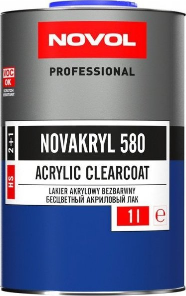 Llak akrilik transparent Novol Novakryl 580, 1.5L, shkëlqim i lartë, transparent