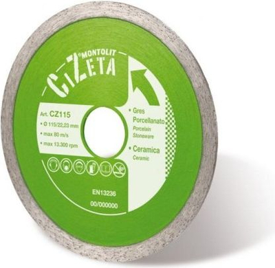 Дијамантски диск Montolit CZ125 MTCZ125, 125mm, 22.2mm, за гранит и керамика