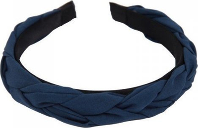 Shirit flokësh Donegal Braided Headband FA-5865, me gërshet, madhësi e vetme, blu e errët