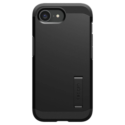 Maskë mbrojtëse Spigen Tough Armor MagSafe për iPhone 16e, me mbajtëse, e zezë