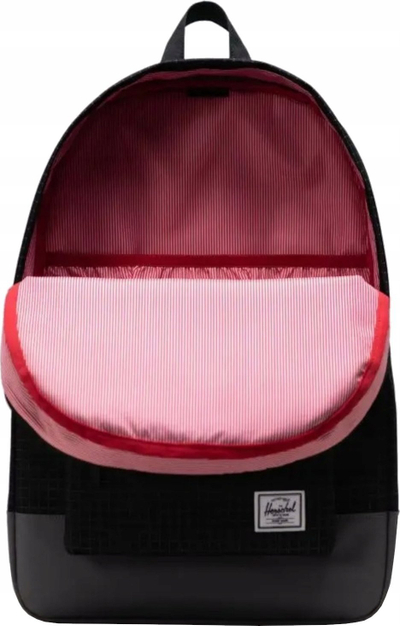 Çantë shpine Herschel Heritage, 15", poliester, e zezë gri portokalli