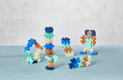 Lodër ndërtime PLUS PLUS Building Blocks, 100 pjesë, blloqe të mëdha me ngjyra