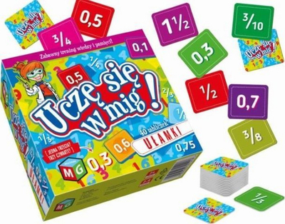 Едукативна игра Multigra Fractions I Learn in a Flash, 40 плочки, за учење на делови, во повеќе бои