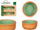 Set pjatancash balte La Dehesa, 6 copë, 8 cm, jeshile