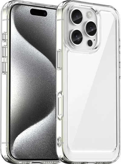 Футрола за телефон Outer Space за iPhone 16 Pro, проѕирна, со жолта рамка