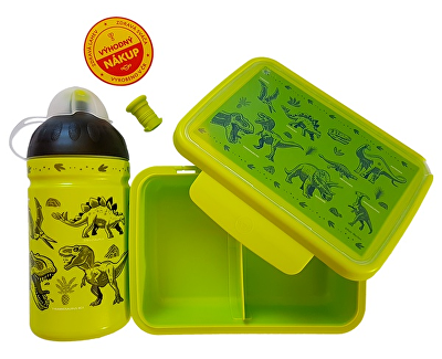 Set shishe e shëndetshme 0.5 l dhe kuti për ushqim R&B, Dinosaur