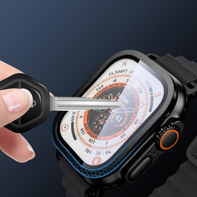 Mbrojtëse ekrani Tech-Protect Glass Ring për Apple Watch Ultra 49mm, set 2 copë, e zezë