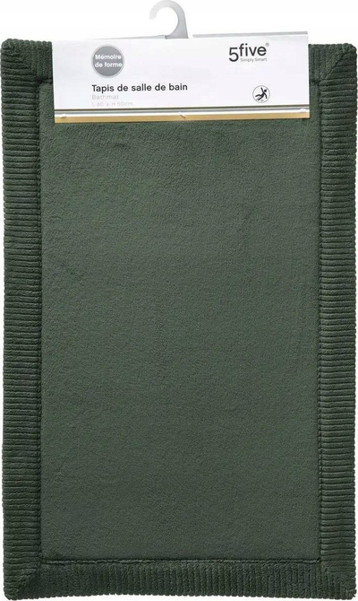Tapet banjoje 5five Green Soft Trio, memory foam, 80x50 cm, jeshile e errët