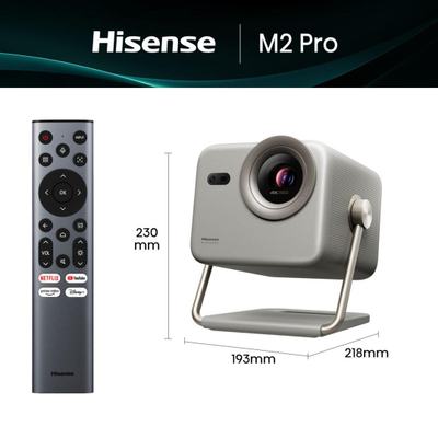 Projektor Hisense M2 Pro, portativ, rezolucion i lartë, argjendtë