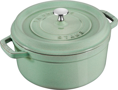 Tenxhere gize Staub La Cocotte, 3.7L, e rrumbullakët, jeshile Sage