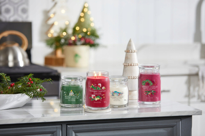 Qiri aromatik Yankee Candle Signature Silver Sage & Pine, 567g, kavanoz i madh, jeshil
