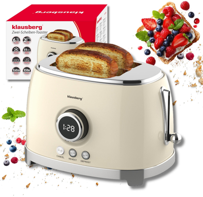 Toaster Klausberg KB-9026 Retro, 2 feta, 850W, krem