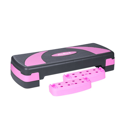 Step aerobik Rebel Active, 78 cm, 3 nivele, roz e zezë