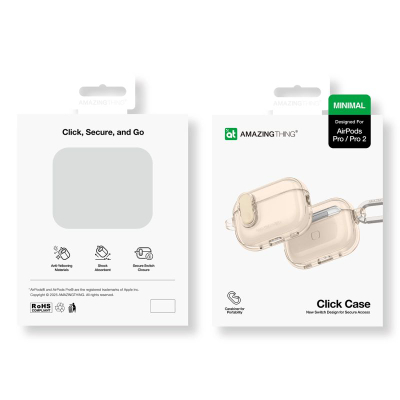 Заштитна кутија AmazingThing Minimal за AirPods Pro 2, TPU, поддржува безжично полнење, боја Desert