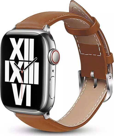 Rrip për Apple Watch Crong Noble Band, lëkurë e vërtetë, 42/44/45/49 mm, mokka