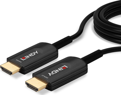 Kabllo HDMI Lindy Fibre Optic Hybrid, 10m, Ultra High Speed 8K, e zezë