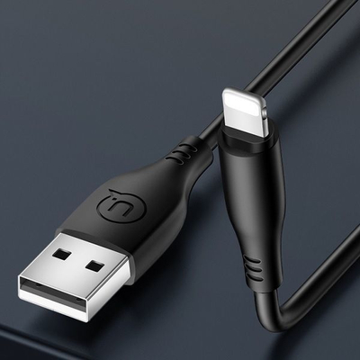 Kabllo USB Usams USB-A - Lightning U18 US-SJ26,1m, e zezë