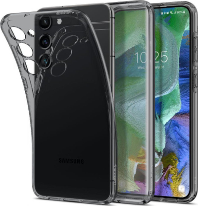 Заштитна маска Spigen Liquid Crystal, за Samsung Galaxy S23 Plus, флексибилна TPU, проѕирна сива