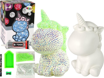 Set kreativ Unicorn Leantoys, dekor me kristale, shumëngjyrësh