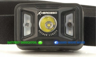 Llampë koke Author X-Head USB, 450 lm, bateri që rikarikohet, e zezë