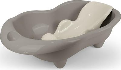 Vaskë bebe Dolu Hippo, mbështetje anatomike, plastike, gri