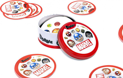 Lojë tavoline Dobble Marvel Emoji Rebel, për në shpi me shoqni, me letra, shumëngjyrëshe