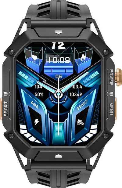 Smartwatch Rubicon, SMS dhe telefonata, matje e rrahjeve të zemrës, bateri 1000mAh, i zi