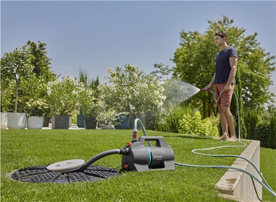 Pompë kopshti Gardena Garden Pump 4200 Silent Set, 600W, set me zorrë 20m, gri