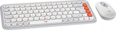 Set tastiere edhe mi Logitech POP Icon, Bluetooth, për disa pajisje, e bardhë edhe portokalli