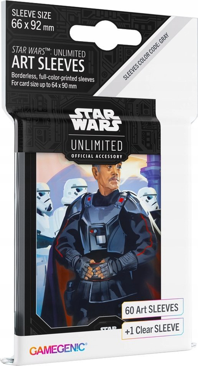 Mbështjellëse kartash Gamegenic Star Wars Unlimited, 60 letra, me figurë Moff Gideon, me shumë ngjyra