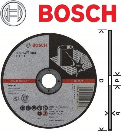 Disk prerës Bosch Professional PRO 2608603405, 150mm, për inoks edhe hekur